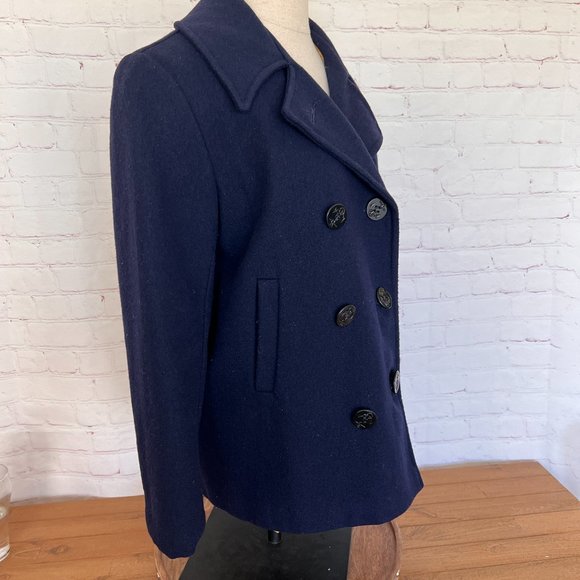 60's Navy Blue Pea Coat - Size Medium/Large -Sears - Picture 8 of 13